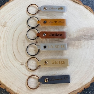 Personalized PU leather keychain with engraving – name, date & coordinates – individual gift for men and women