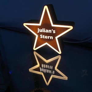 Personalizable LED night light star with desired text – 3D printing PLA USB lamp gift children&#39;s room decoration night light