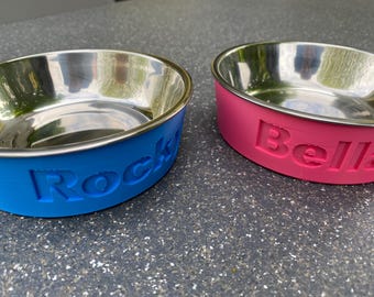 Personalized food bowl for dogs and cats – with name & color selection