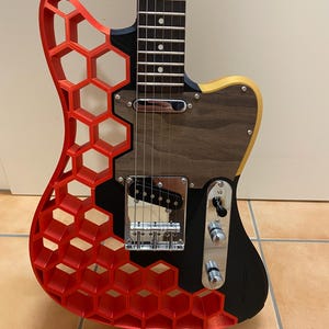 3D-geprinte elektrische gitaar – Harley Benton Telecaster T-Style | Handgemaakt met houten slagplaat en originele onderdelen - Veel kleuropties beschikbaar
