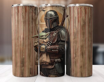 Mandalorian Tumbler Wrap, 20oz Sublimation Design (PNG)
