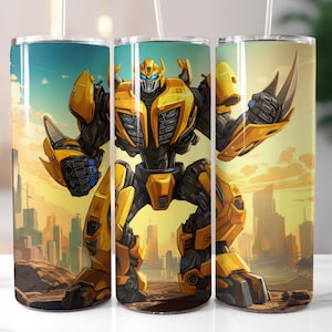 Bumblebee Tumbler Wrap PNG, Transformers,Straight Skinny Tumbler Wrap Design, Sublimation Design, Instant Download