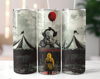 Pennywise-bekerverpakking, 20oz magere bekerverpakking, png, Pennywise-bekersublimatieontwerp