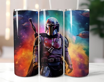 Mandalorian Tumbler Wrap, 20oz Skinny Tumbler Design (PNG)