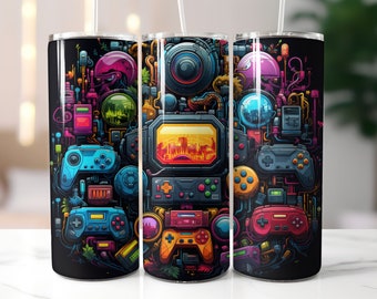 Gamer Tumbler Wrap, 20 Unzen Skinny Sublimationsdesign (PNG)