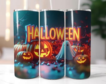 Spooky Halloween Tumbler Wrap, Sublimation Design (PNG)