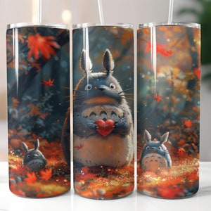 Totoro Tumbler Wrap, 20oz Skinny Tumbler Totoro Wrap PNG, Tumbler Sublimation Design