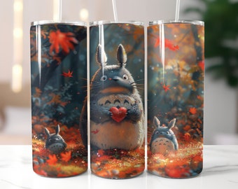 Totoro Tumbler Wrap, 20oz Skinny Tumbler Sublimation Design (PNG)