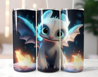 Light Fury-beker 20 oz sublimatiebekerontwerp, "9,3 x 8,2" rechte magere bekeromslag, png, sublimatieontwerp, png, direct downloaden