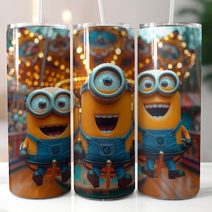 Minions Tumbler Wrap, 20oz Skinny Tumbler Minions Wrap PNG, Diseño de sublimación de vaso