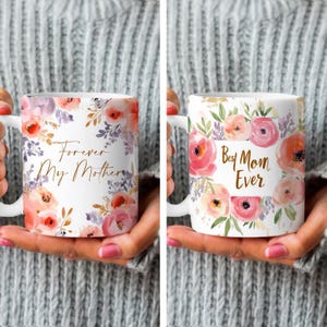 2 Mother’s Day Mug Wrap Bundle | Watercolor Floral Mug Design | Best Mom Ever & Forever My Mother | Sublimation PNG