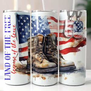Veteran Memorial Day 20oz Skinny Tumbler Wrap, Sublimation Design, Digital Download PNG, American Flag Tumbler Wrap PNG, 4th of July Tumbler