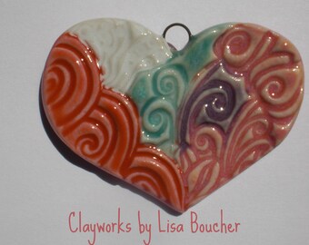 Porcelain Heart Pendant