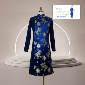 Navy Blue Ao  Dai Vietnamese Man  Ao Dai Long Dress