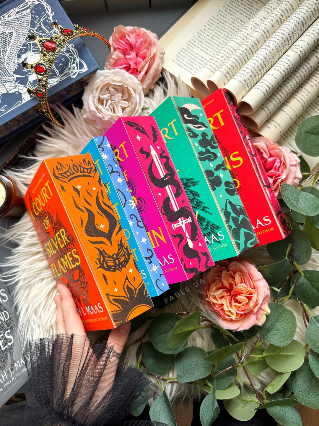 ACOTAR Sprayed Edge Book Set | Hand Painted Book Edges | Fantasy Book ...