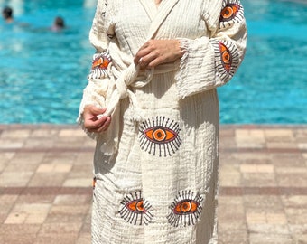 Accappatoio da donna, vestaglia malocchio, vestaglie da yoga