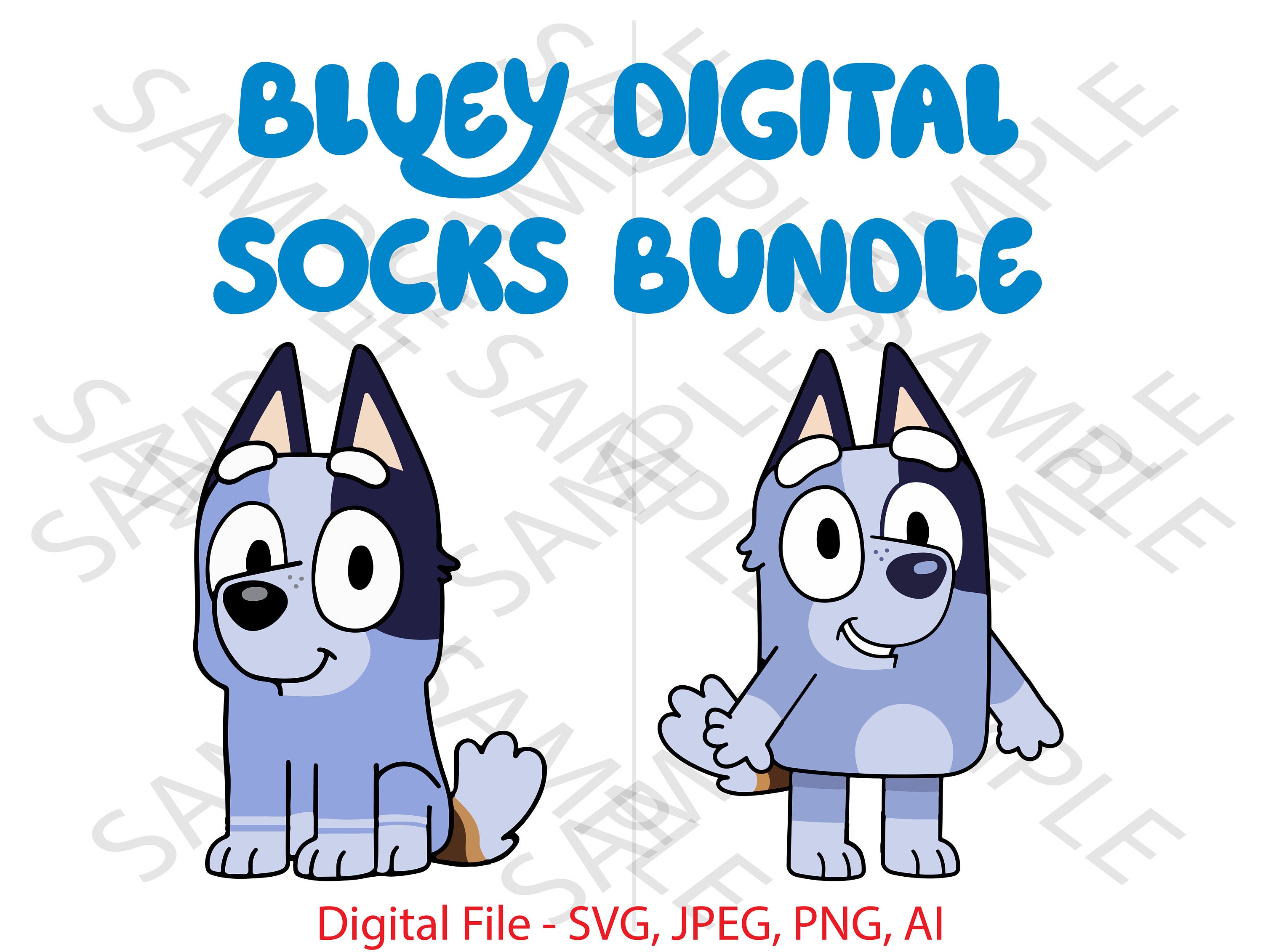 Socks Bundle, Socks Bluey, Bluey, Bluey SVG, Socks Bluey Show, Cartoon