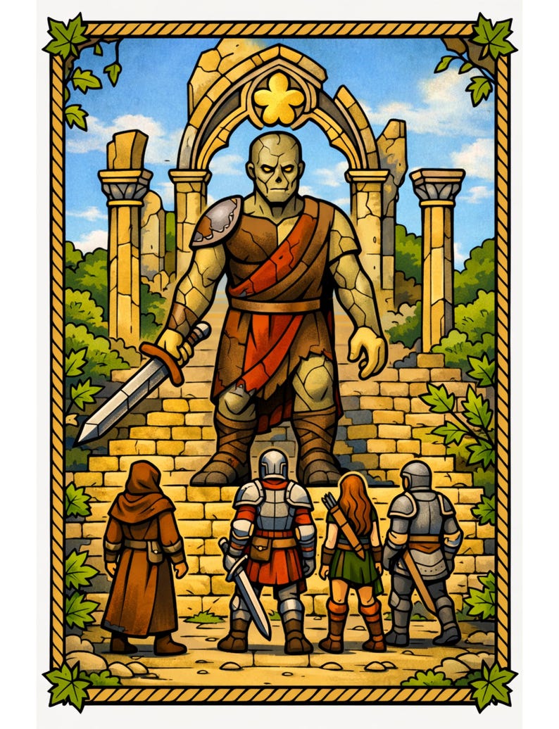 Fantasy Ruins Coloring Page for Adults – Ancient Temple Adventure Scene ...