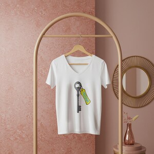 Freedom Key V-Neck Tee: Motivational Unisex Graphic Shirt