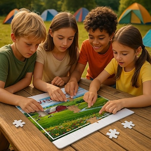 Wisconsin Dairy Farm Puzzle: Nostalgic Americana Landscape Art