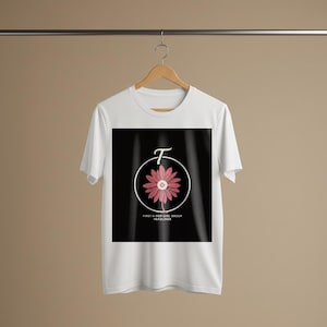 K-Pop Girl Group T-Shirt: Floral Initial Design, Garment-Dyed Cotton