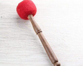 Handcrafted Red Wool Mallet