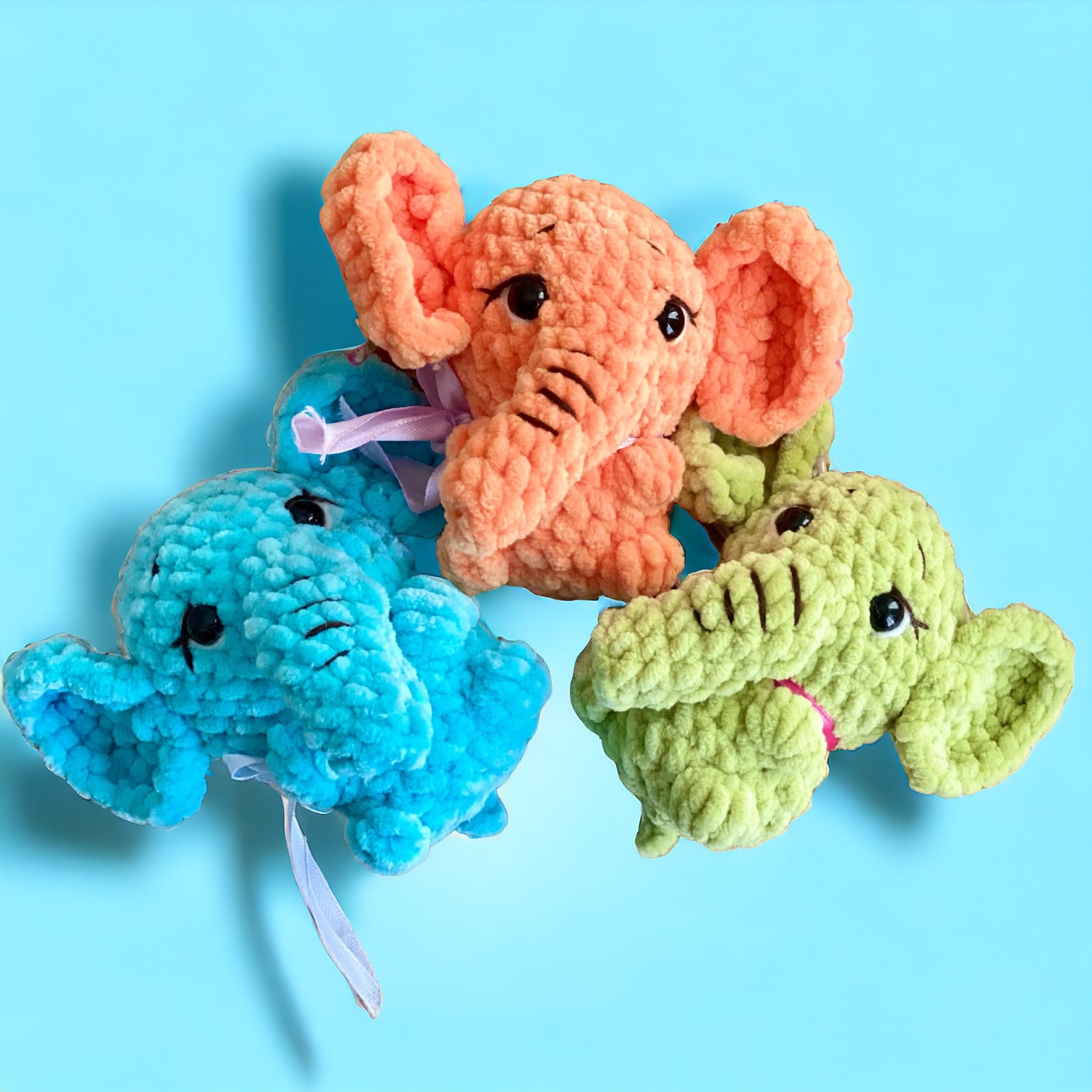 No Sew Crochet Pattern Elephant , Keychain Amigurumi Baby Elephant - Etsy