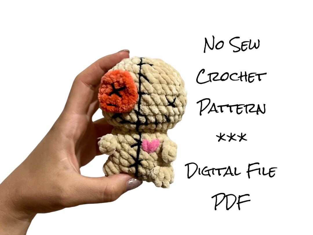 No Sew Crochet Pattern Baby Voodoo Doll, Keychain Amigurumi Voodoo Doll ...