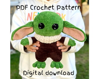 Alien Crochet Pattern, Alien Child Amigurumi, Toy Baby Alien, DIY Crochet Plushie Animal, Easy Crochet Tutorial, Plushie, Plushie Animal