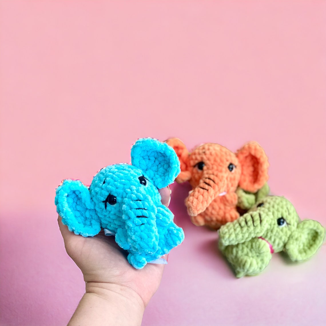 No Sew Crochet Pattern Elephant , Keychain Amigurumi Baby Elephant - Etsy