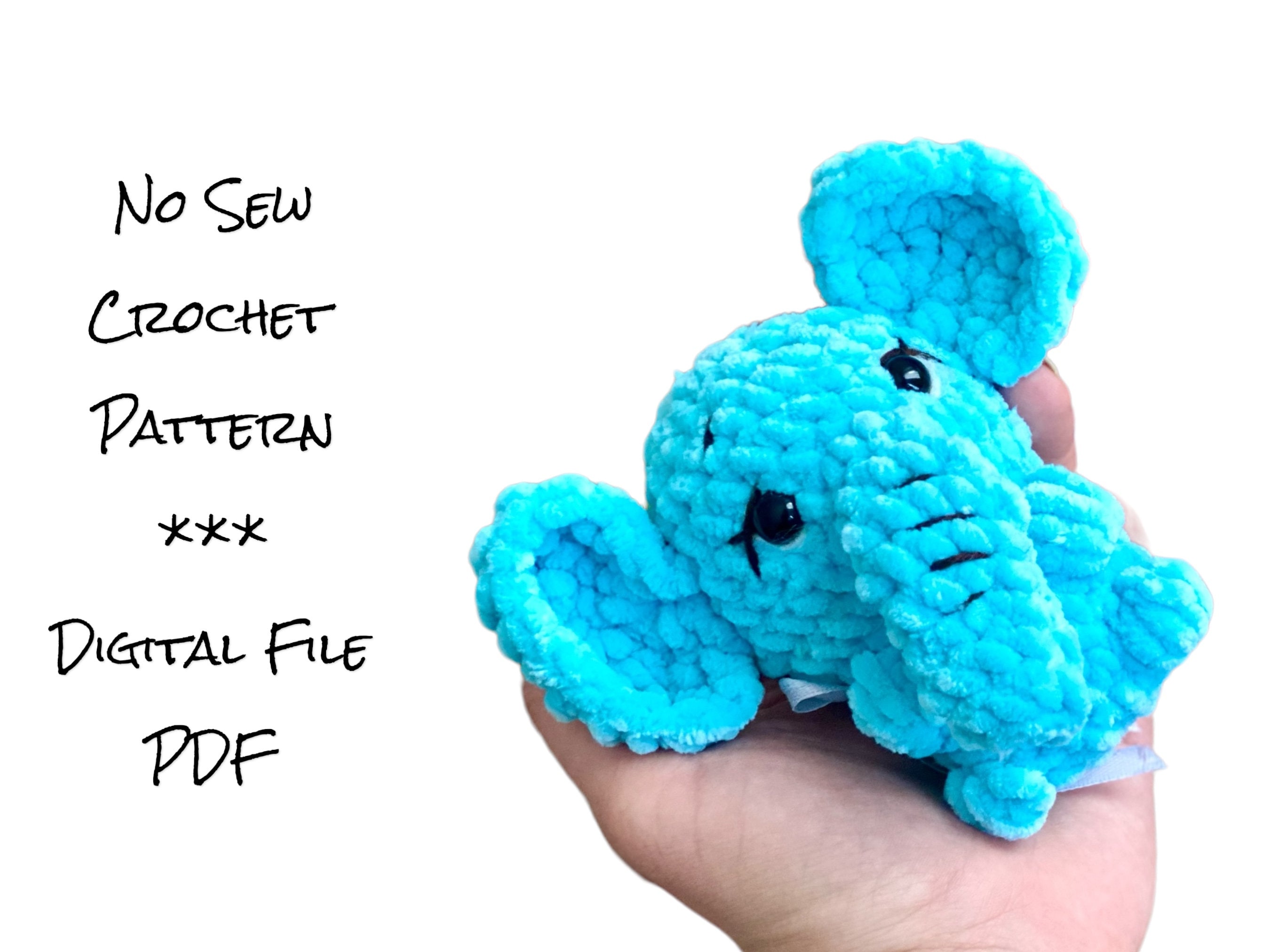 No Sew Crochet Pattern Elephant , Keychain Amigurumi Baby Elephant - Etsy