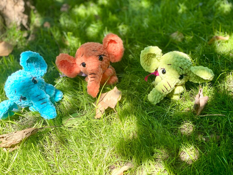 No Sew Crochet Pattern Elephant , Keychain Amigurumi Baby Elephant - Etsy