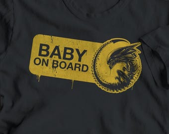 Xenomorph Black Tee - Unisex Softstyle T-Shirt, Alien Baby on Board, Nostromo Ripley Sci Fi Shirt, Weyland Yutani LV 426 Funny Tshirt
