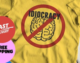 Idiocracy Unisex Softstyle T-Shirt, Cult Movie Satire Graphic Tee, Retro Comedy Shirt, Funny Political Parody, Dystopian Humor