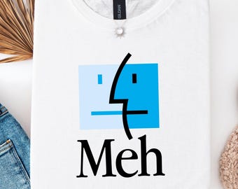Apple MacOS T-Shirt white, MehOS T-shirt, Tim Cook Steve Jobs Funny Tee, MacOS Design