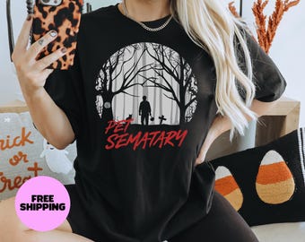 Creepy Stephen King T-Shirt Inspired by Pet Sematary, Retro 80s Vibe, Unisex Softstyle, horror T-shirt