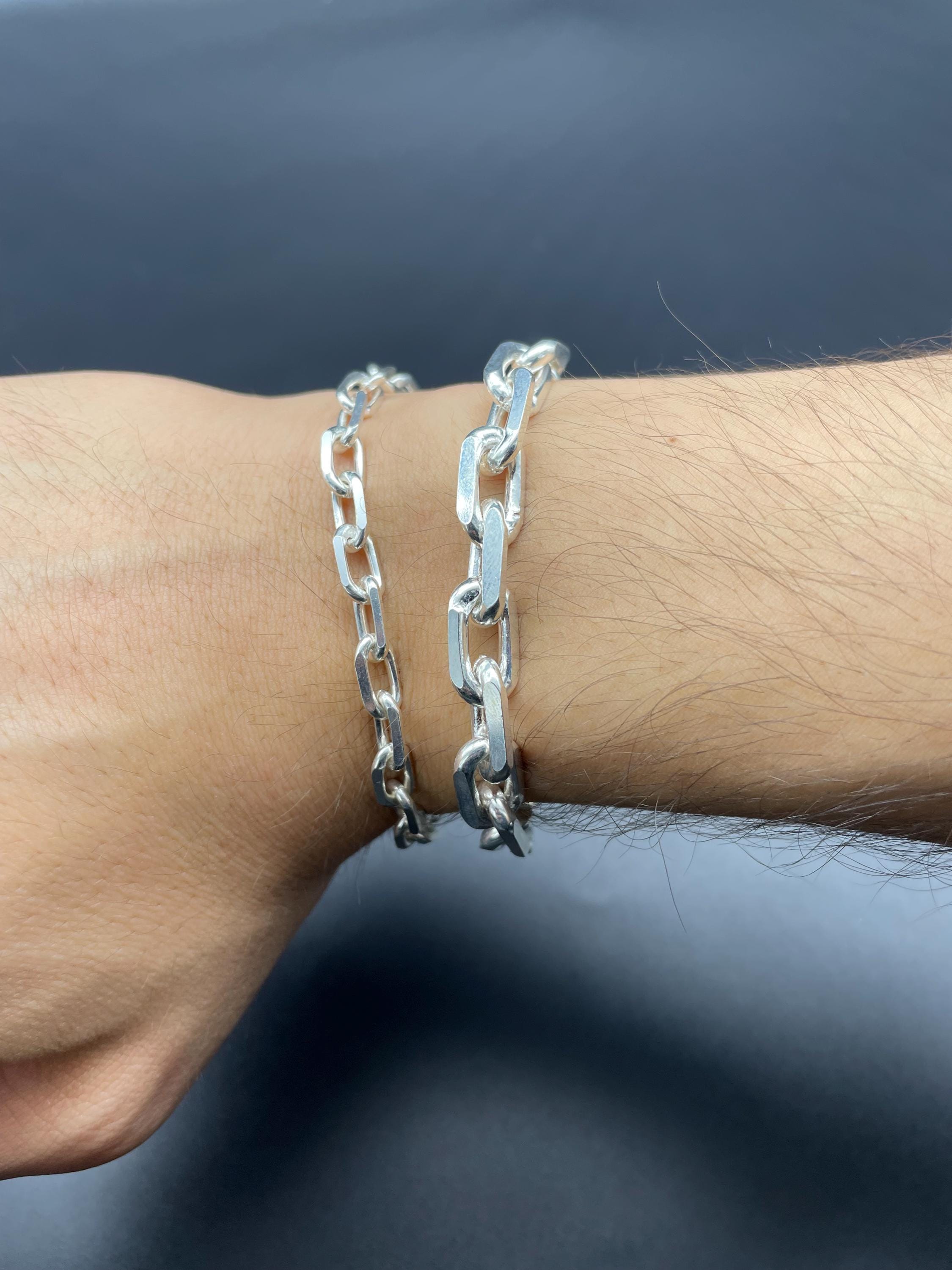 925 Sterling Silver Anchor Chain Bracelet, Sterling Silver