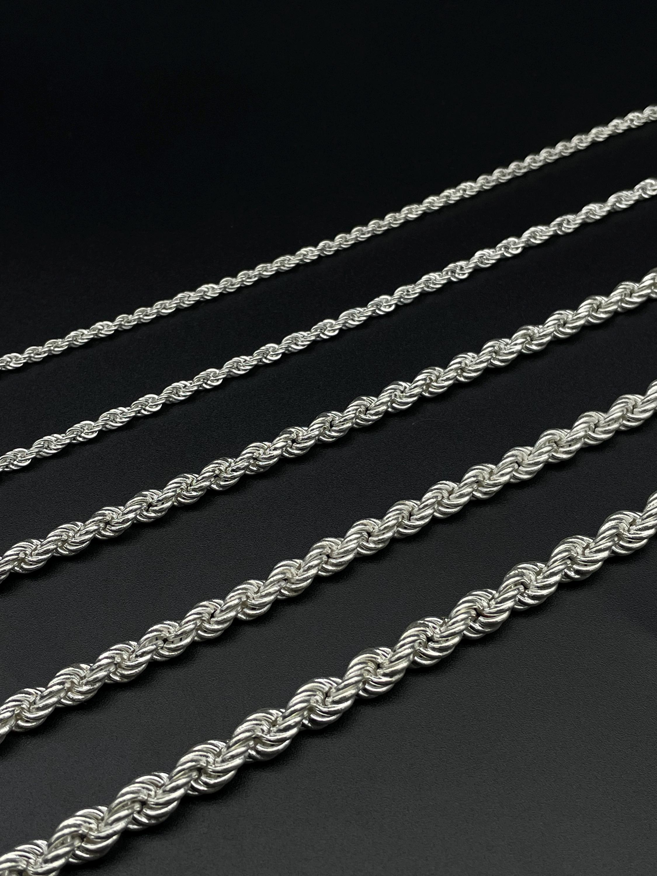 925 Sterling Silver Rope Chain, Rope Chain Necklace, Rope