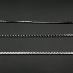 925 Sterling Solid Silver, Oxidized Foxtail Chain Necklace, Bali Chain, Gift for Men, Pendant Chain, Wheat Bali Oxidized Pendant Chain Women
