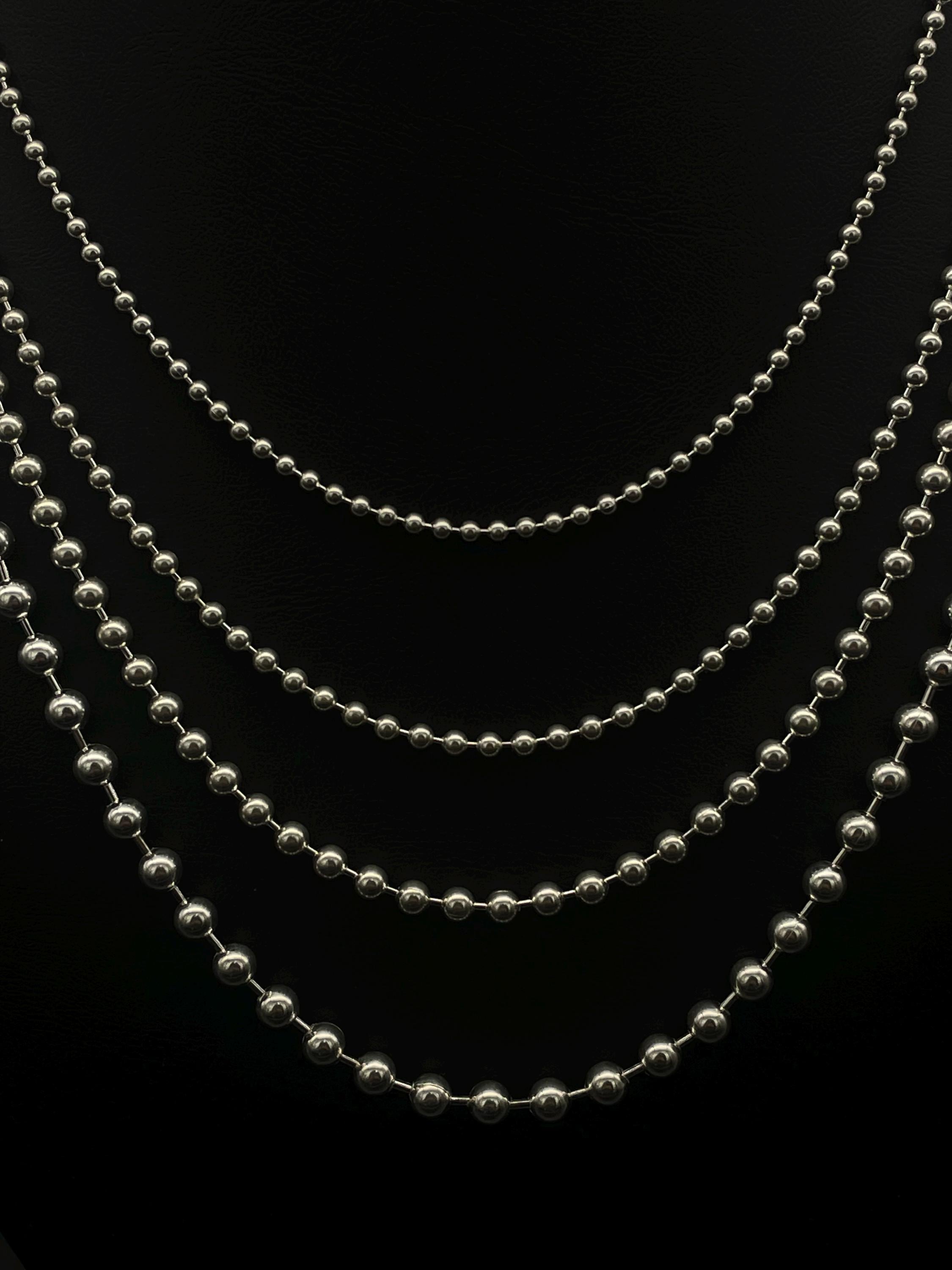 925 Sterling Silver Solid Italian Ball Bead Chain, Ball Bead