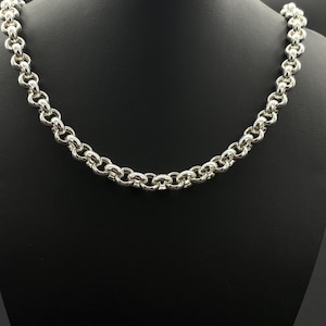 925 Sterling Silver Rolo Chain, Rolo Chain Necklace, Men Silver Belcher Chain, Gift Men Chain, Thick Chain Necklace, Men&#39;s Silver Necklace