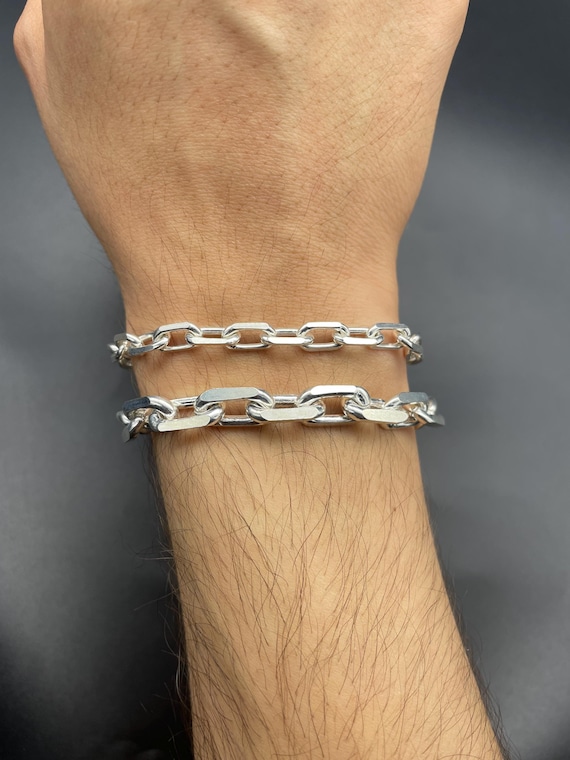 925 Sterling Silver Anchor Chain Bracelet, Sterling Silver