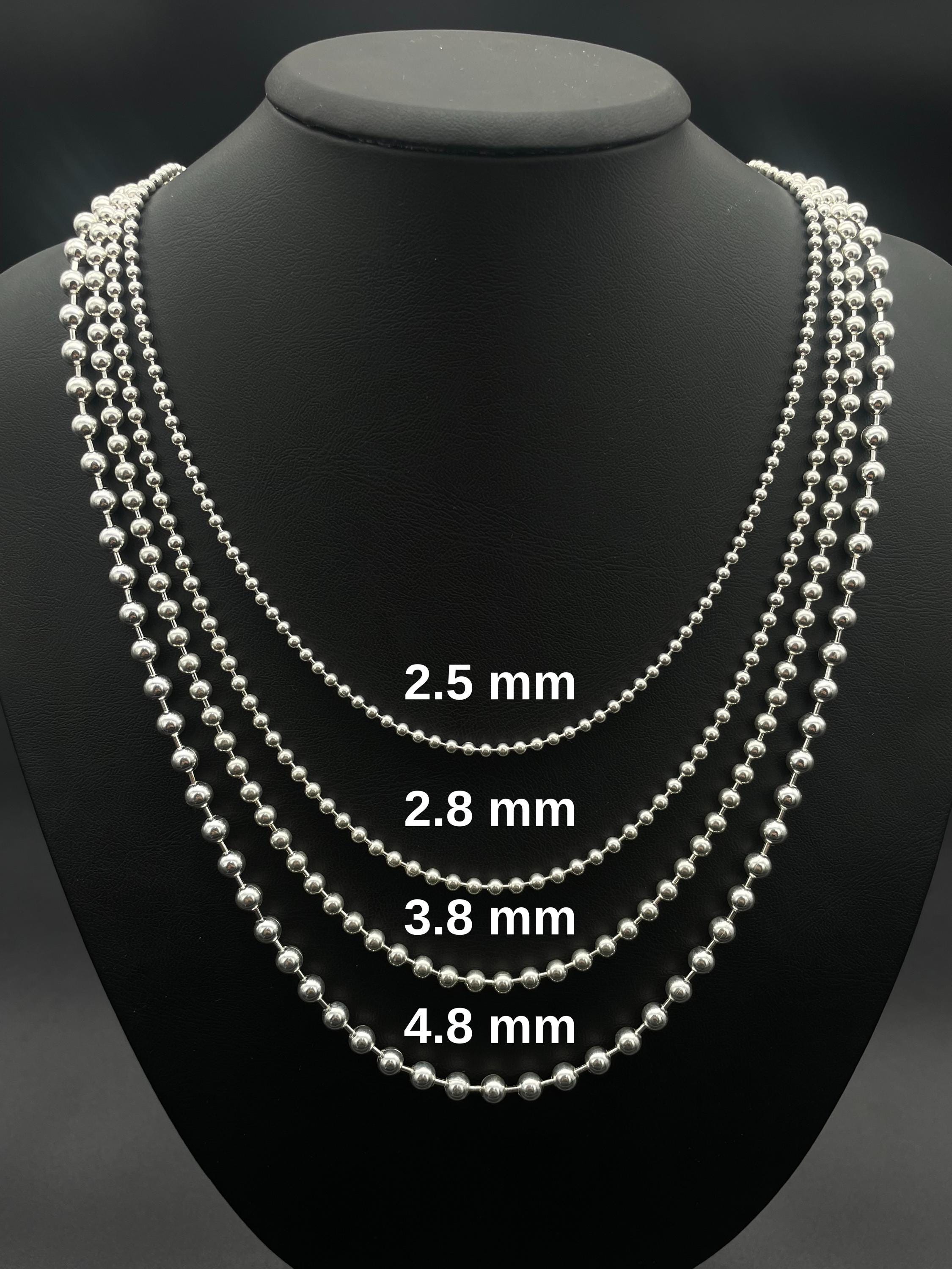 925 Sterling Silver Solid Italian Ball Bead Chain, Ball Bead