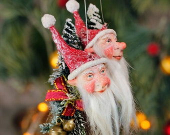 Santa Claus Hansi & Hans miniature sculpture fantasy decor christbaumschmuck