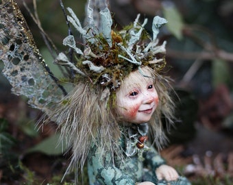 Handmade sculpture, miniature, fairy, Elfe, fairy doll, Künstlerpuppe, art doll