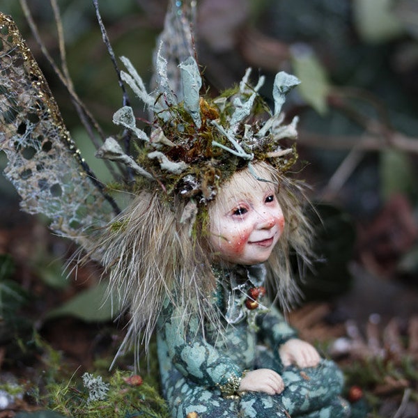 Handmade sculpture, miniature, fairy, Elfe, fairy doll, Künstlerpuppe, art doll