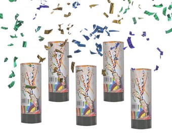24x Mini Confetti Cannon – 11cm Colorful Party Poppers – Metallic Foil
