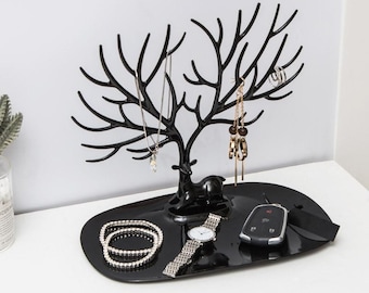 Jewelry Display Stand, Antler Stand, Elegant Tray Organizer for Earrings, Necklaces, Rings - Unique Gift Idea