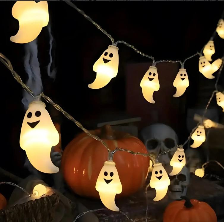 Pendant Light, Halloween Lighting, Chain Pumpkin Ghost Bat Modeling Lamp Indoor And Outdoor Home Decoration