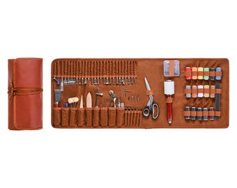 Professional Leather Working Tool Kit with Storage Bag 72 or 92 Pcs Set